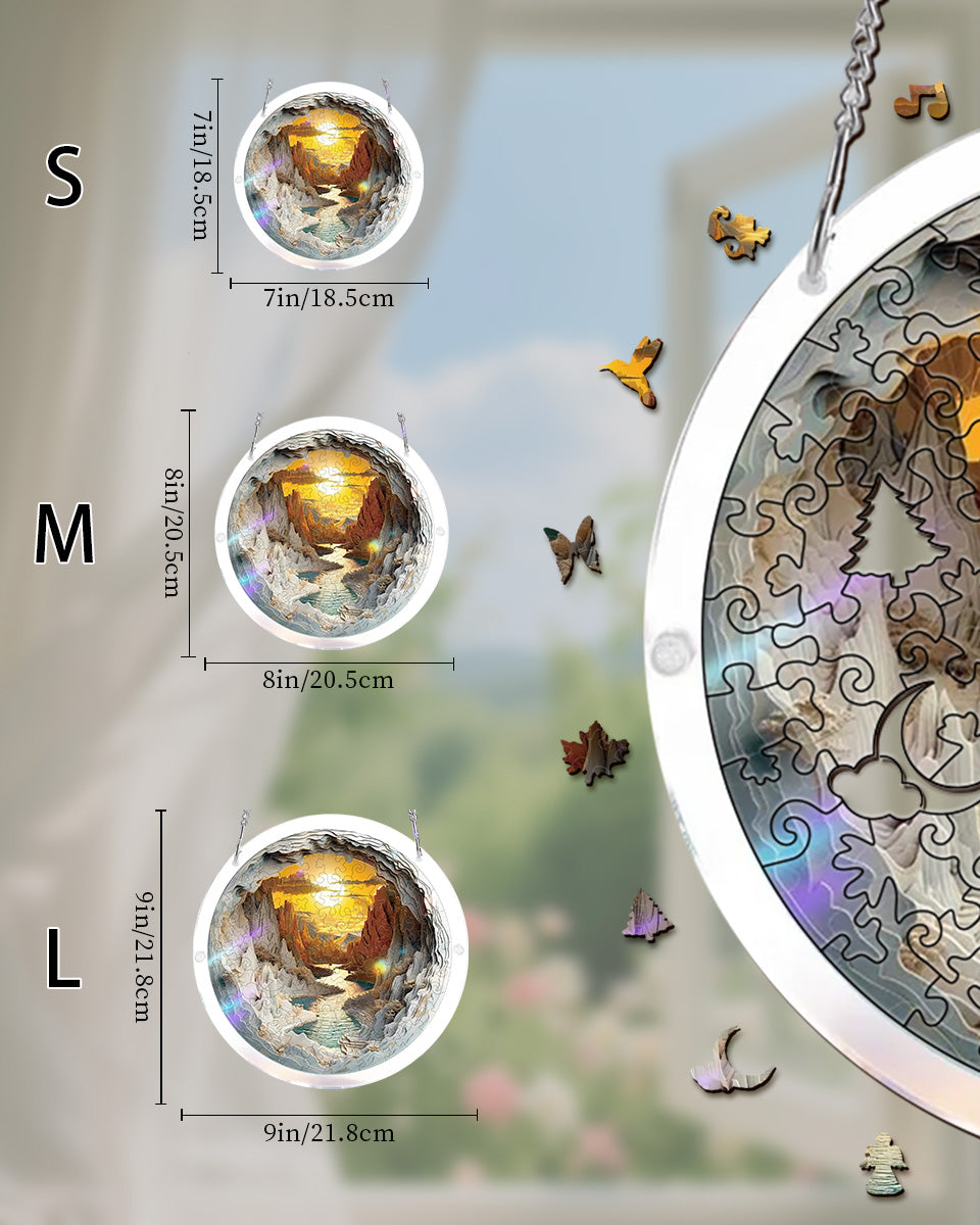 💥May Grand Sale|Up to 60% Off💥Acrylic Jigsaw Puzzle Suncatcher - Sunset Canyon