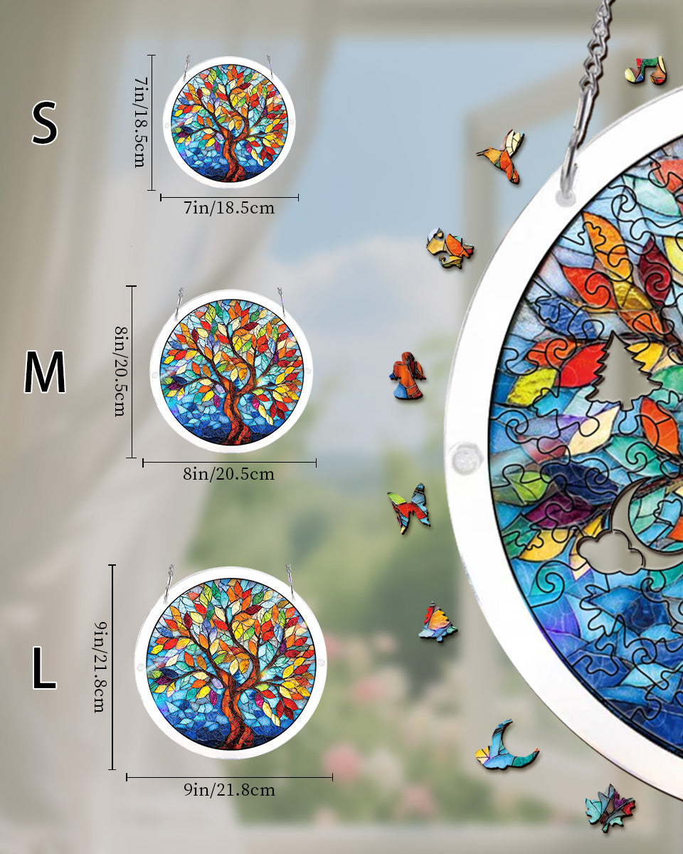 💥May Grand Sale|Up to 60% Off💥Acrylic Jigsaw Puzzle Suncatcher - Tree of Radiant Glass