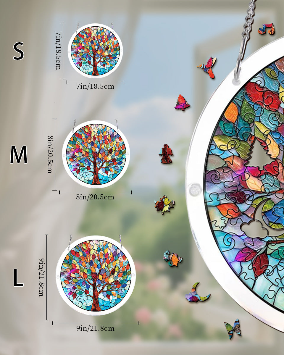 💥May Grand Sale|Up to 60% Off💥Acrylic Jigsaw Puzzle Suncatcher - Vivid Tree of Life