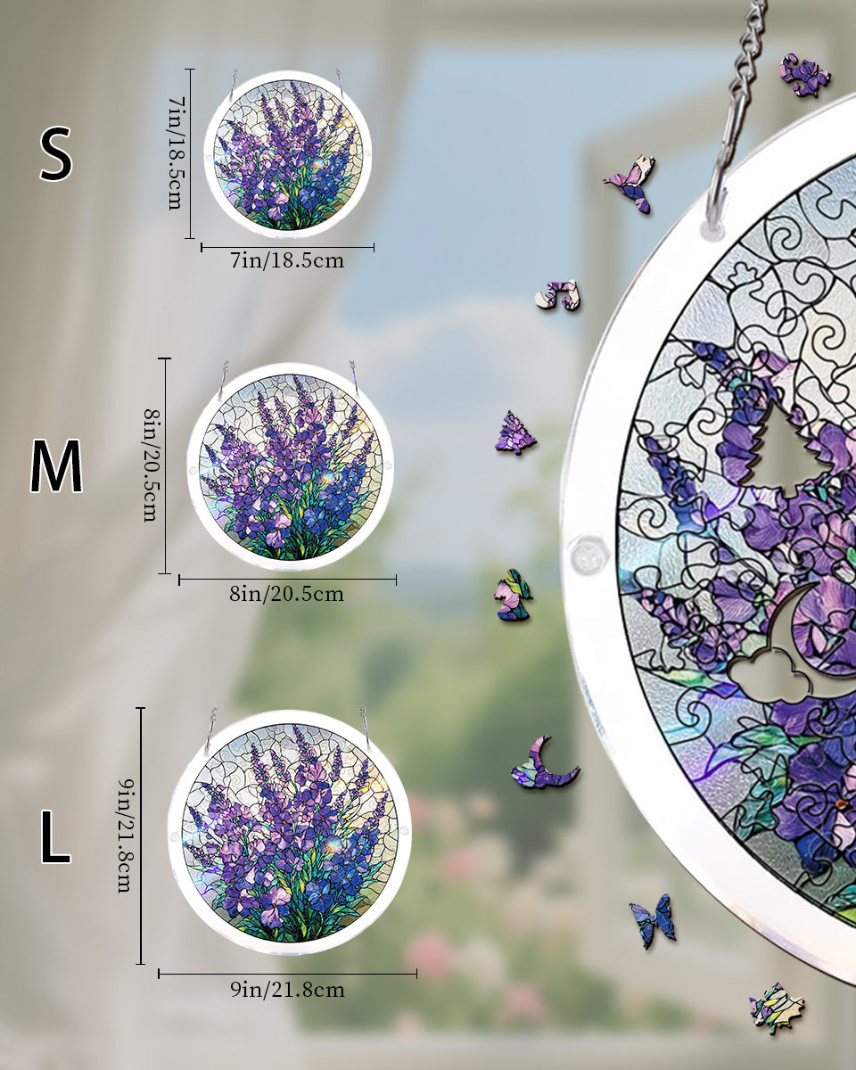 💥May Grand Sale|Up to 60% Off💥Acrylic Jigsaw Puzzle Suncatcher - Violet Garden Grace