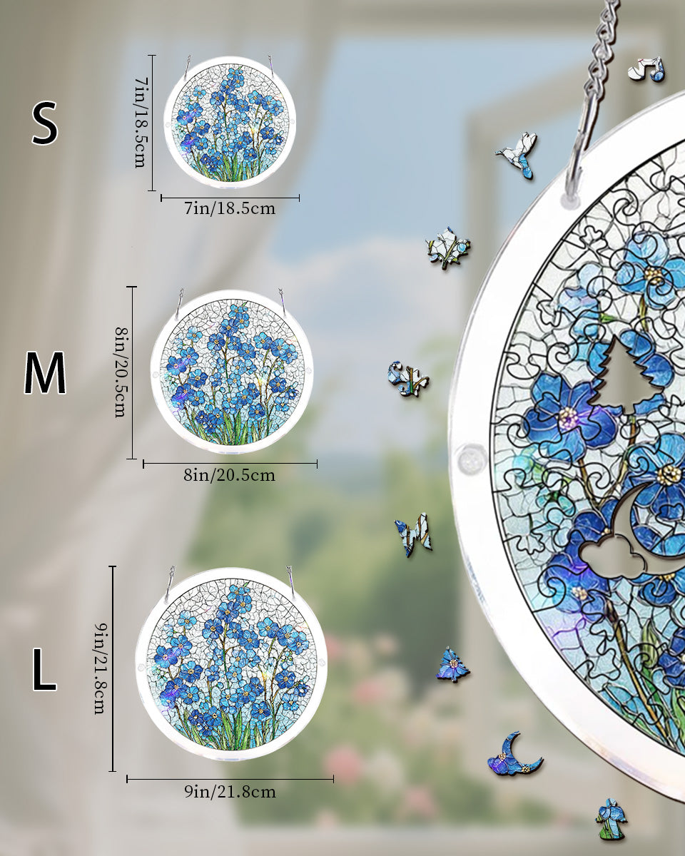 💥May Grand Sale|Up to 60% Off💥Acrylic Jigsaw Puzzle Suncatcher - Azure Bloom Whisper
