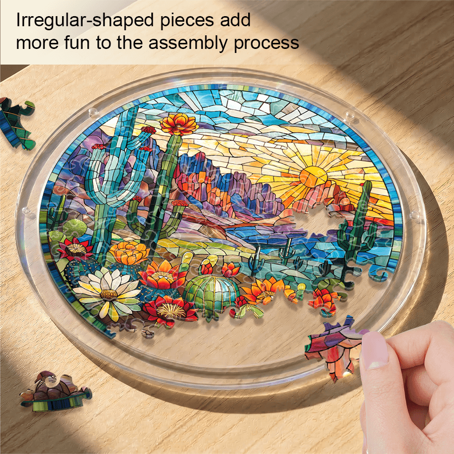 💥May Grand Sale|Up to 60% Off💥Acrylic Jigsaw Puzzle Suncatcher - Desert Sunrise