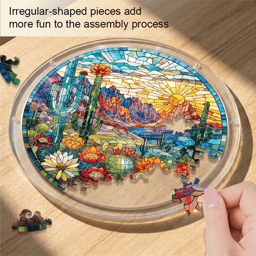 💥May Grand Sale|Up to 60% Off💥Acrylic Jigsaw Puzzle Suncatcher - Desert Sunrise
