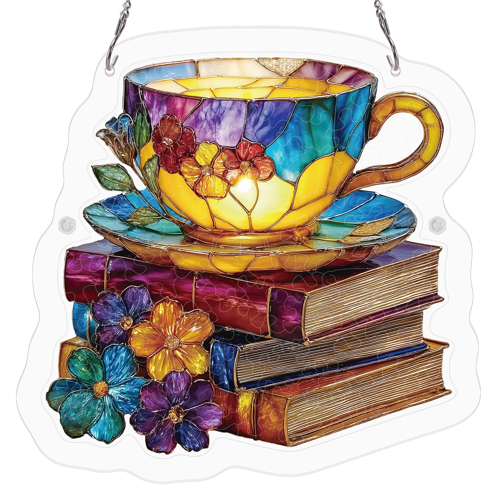 💥May Grand Sale|Up to 60% Off💥Radiant Bloom Teacup Light Suncatcher-Acrylic Window Art