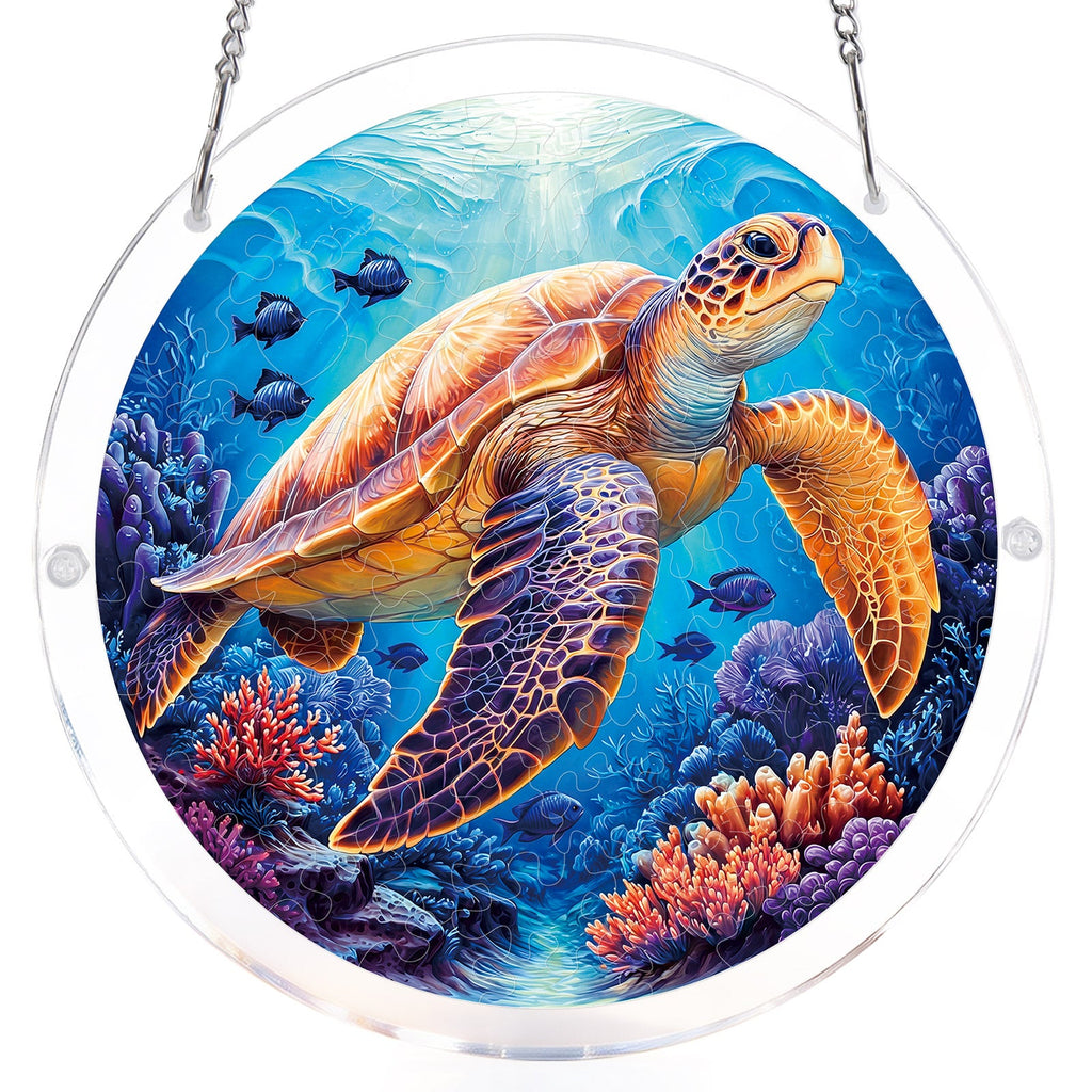 💥May Grand Sale|Up to 60% Off💥Starsea Turtle Light Suncatcher-Acrylic Window Art