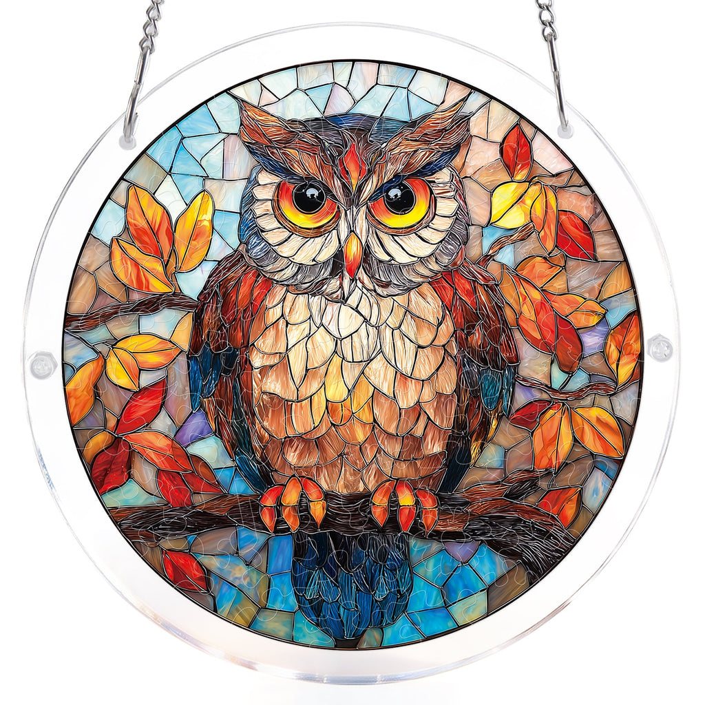 💥May Grand Sale|Up to 60% Off💥Autumn Owl Light Suncatcher-Acrylic Window Art