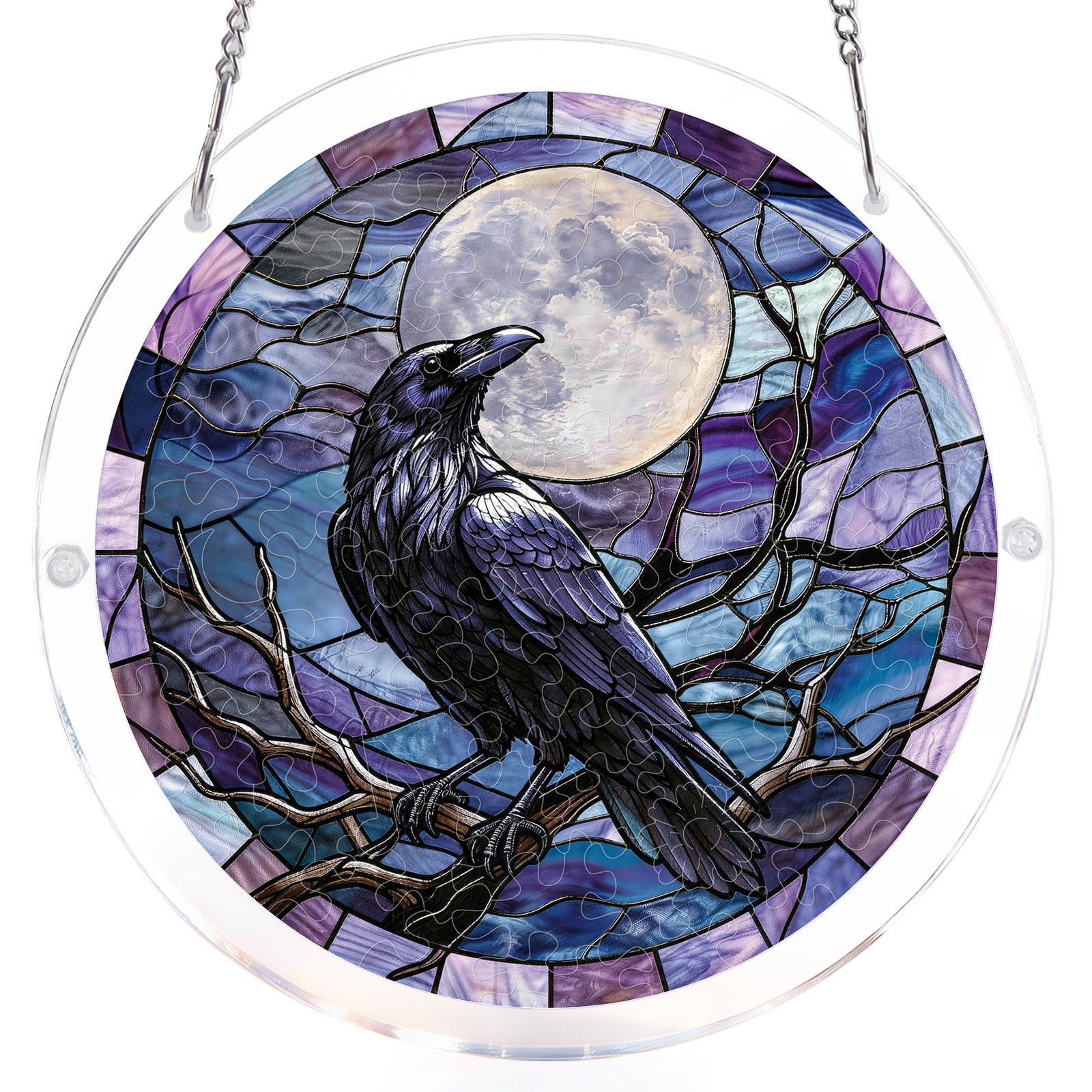 💥May Grand Sale|Up to 60% Off💥Moonlit Raven Light Suncatcher-Acrylic Window Art