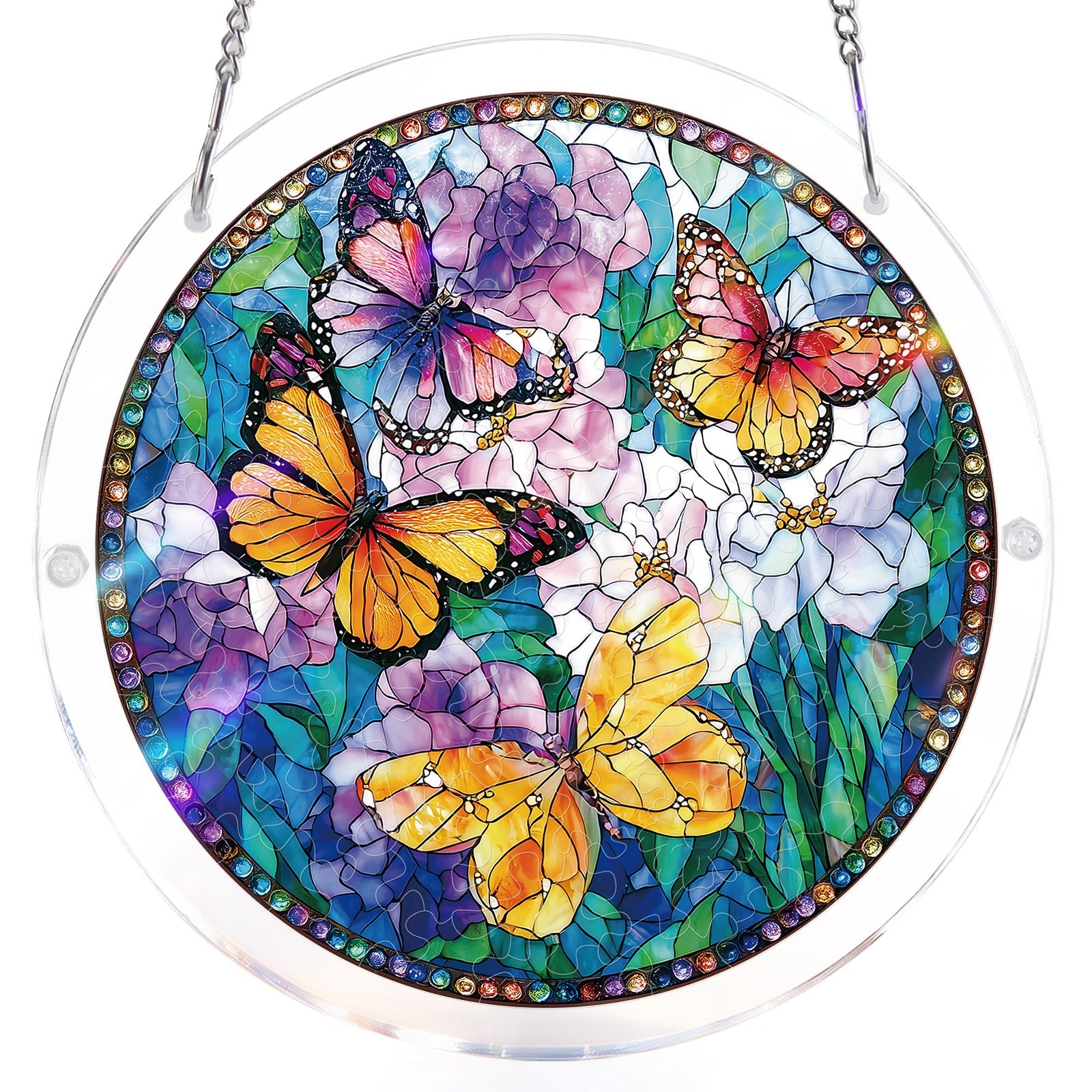 💥May Grand Sale|Up to 60% Off💥Butterflies in Bloom Light Suncatcher-Acrylic Window Art