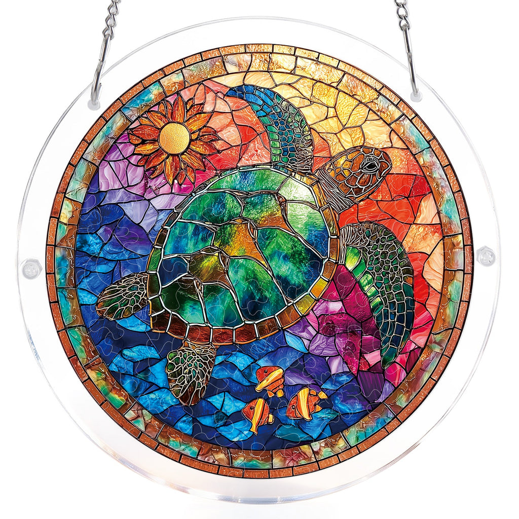 💥May Grand Sale|Up to 60% Off💥Stained Glass Sea Turtle Light Suncatcher-Acrylic Window Art