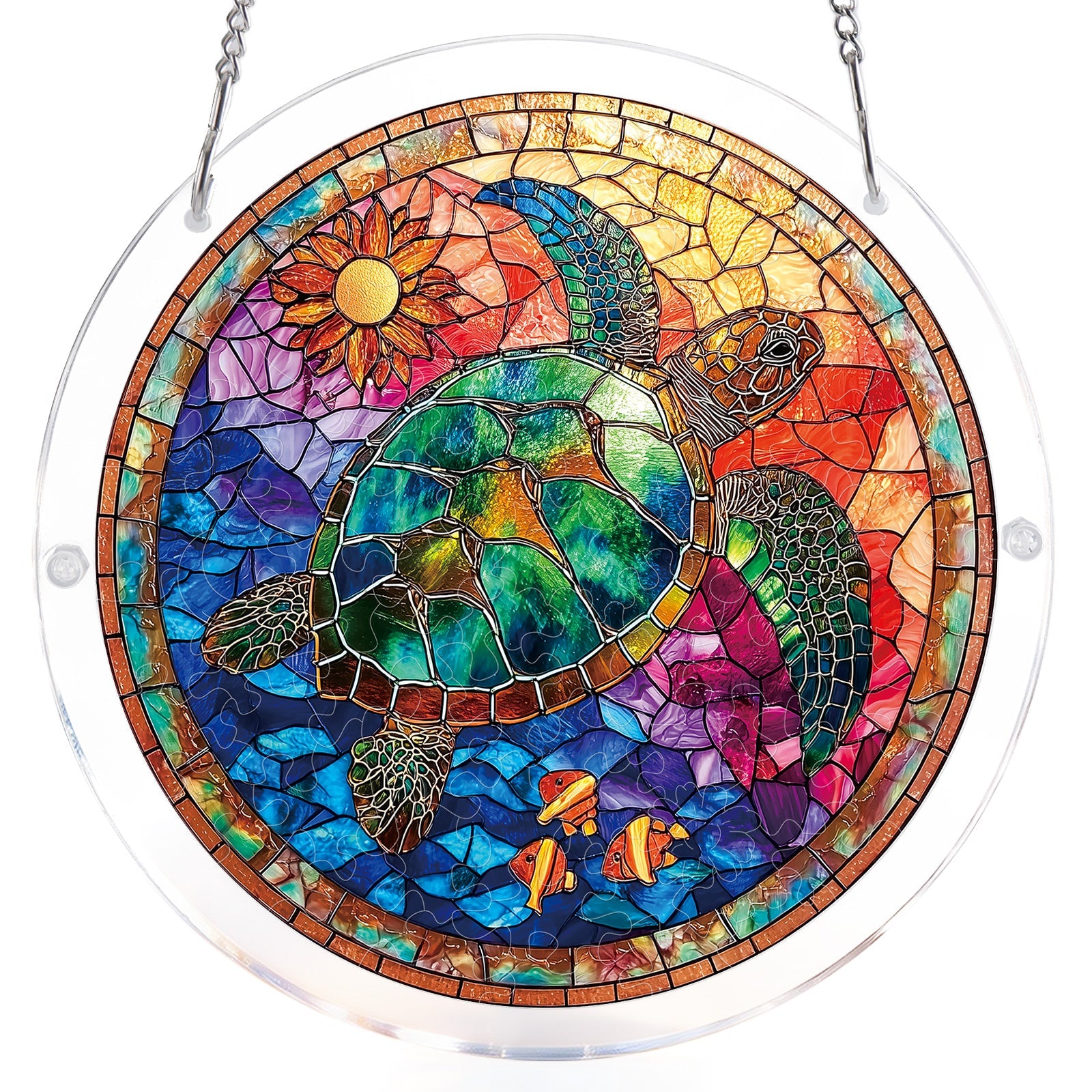 💥May Grand Sale|Up to 60% Off💥Stained Glass Sea Turtle Light Suncatcher-Acrylic Window Art