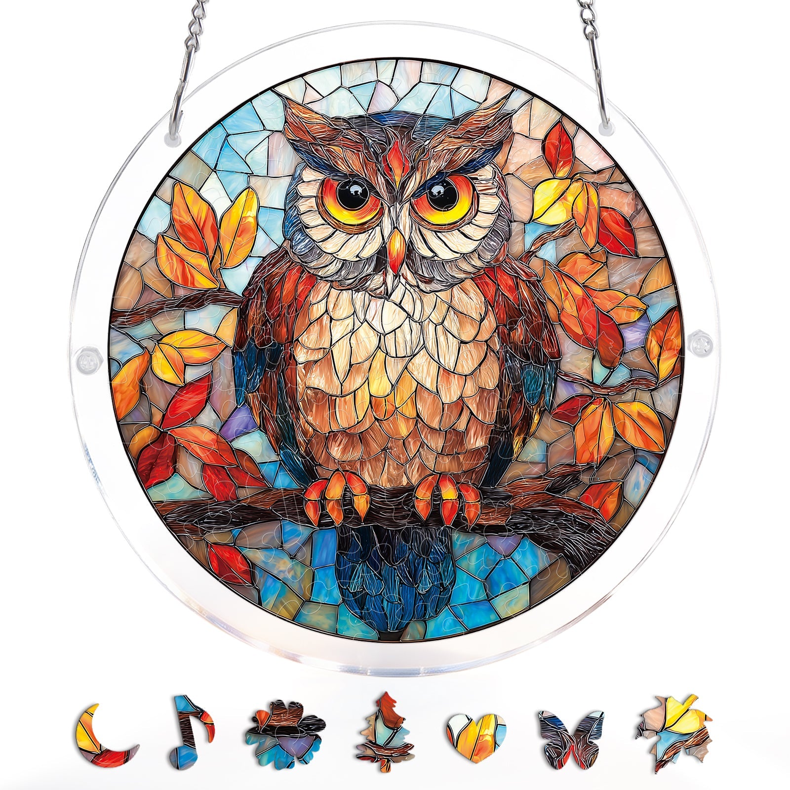 💥May Grand Sale|Up to 60% Off💥Autumn Owl Light Suncatcher-Acrylic Window Art