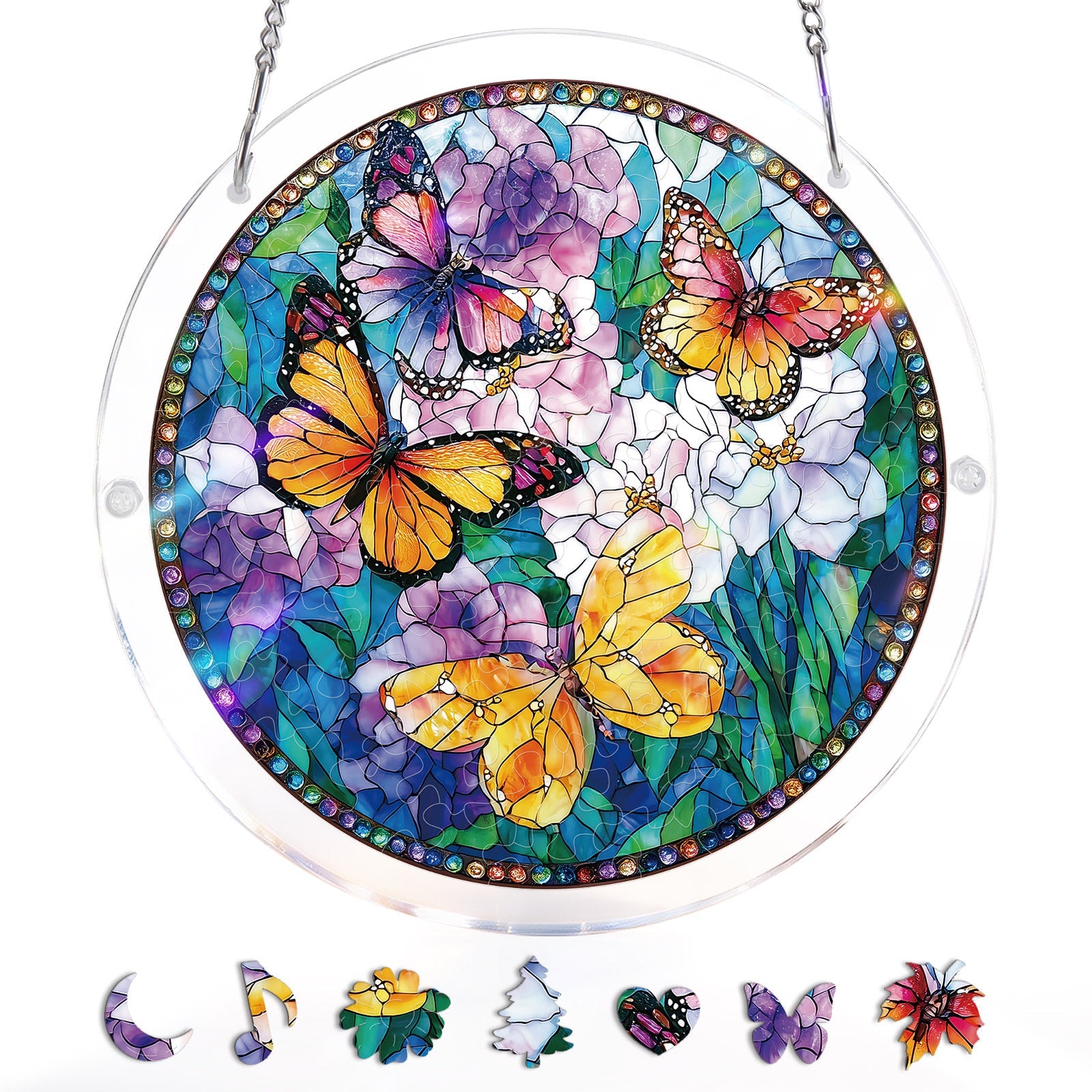 💥May Grand Sale|Up to 60% Off💥Butterflies in Bloom Light Suncatcher-Acrylic Window Art