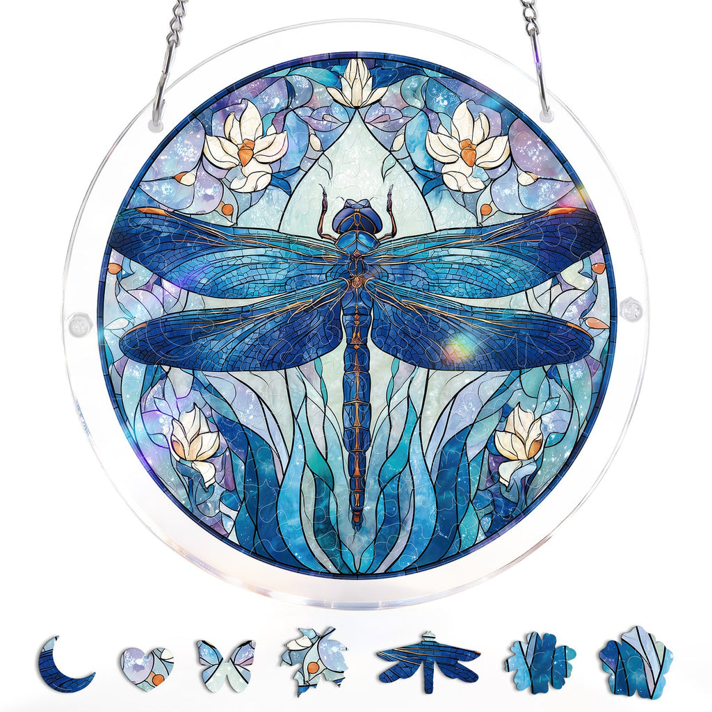 💥May Grand Sale|Up to 60% Off💥Moonlit Dragonfly Light Suncatcher-Acrylic Window Art