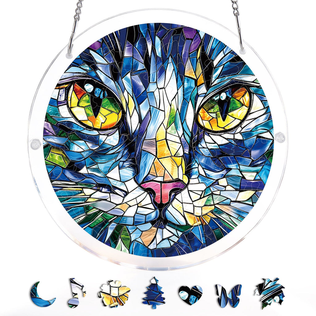 💥May Grand Sale|Up to 60% Off💥Mosaic Cat Light Suncatcher-Acrylic Window Art