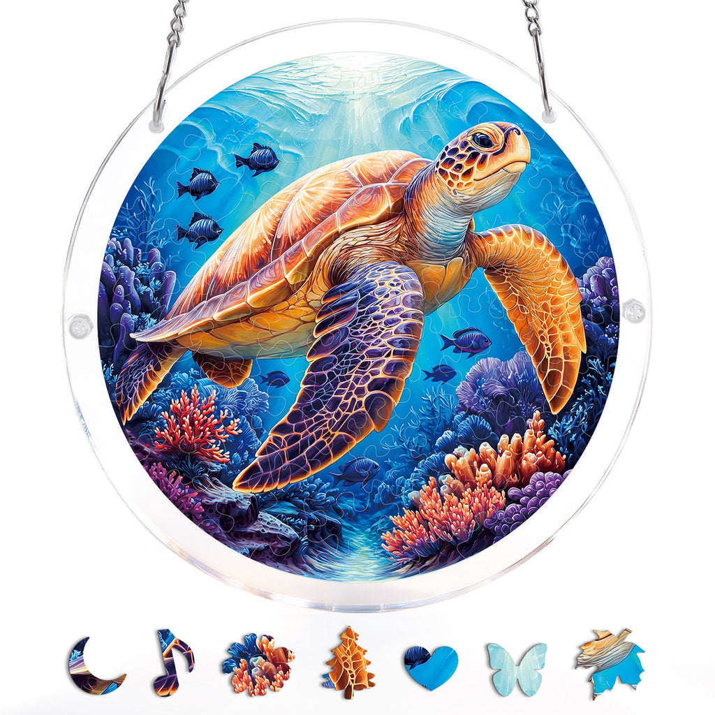 💥May Grand Sale|Up to 60% Off💥Starsea Turtle Light Suncatcher-Acrylic Window Art