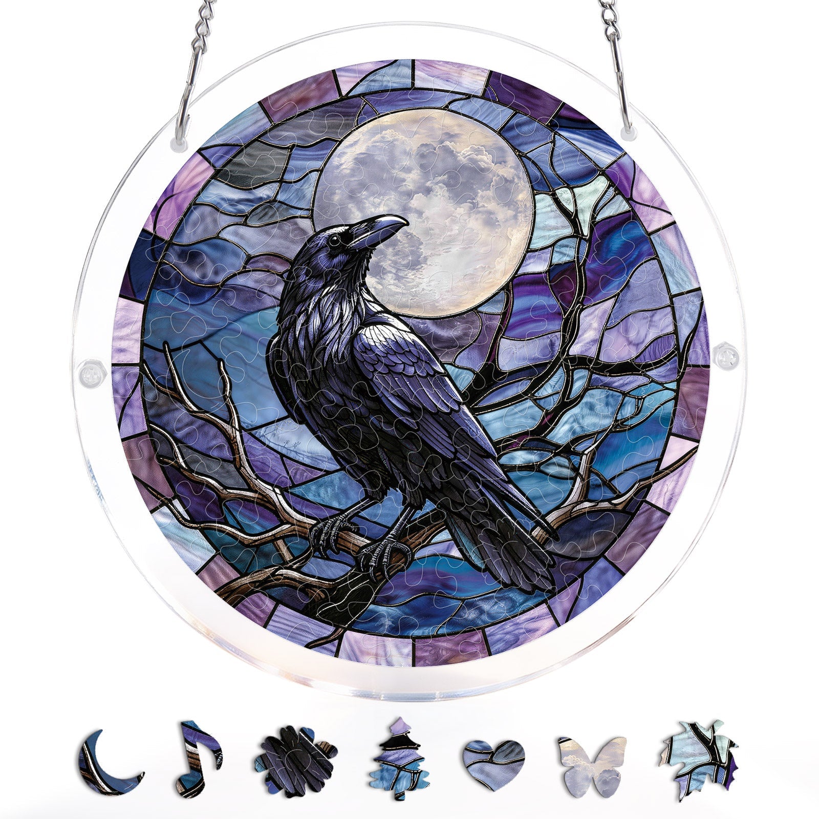 💥May Grand Sale|Up to 60% Off💥Moonlit Raven Light Suncatcher-Acrylic Window Art