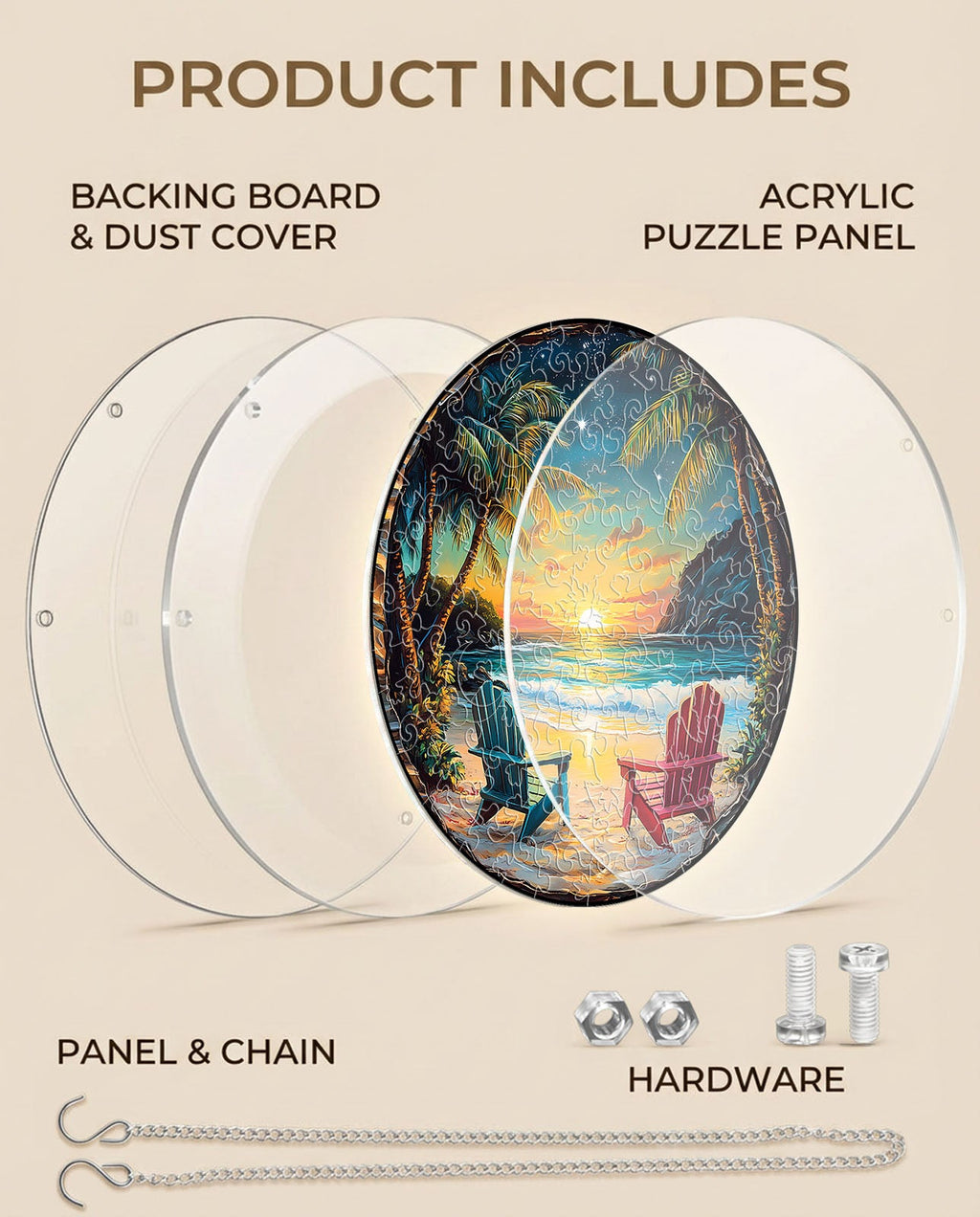 💥May Grand Sale|Up to 60% Off💥Acrylic Jigsaw Puzzle Suncatcher - Tropical Sunset