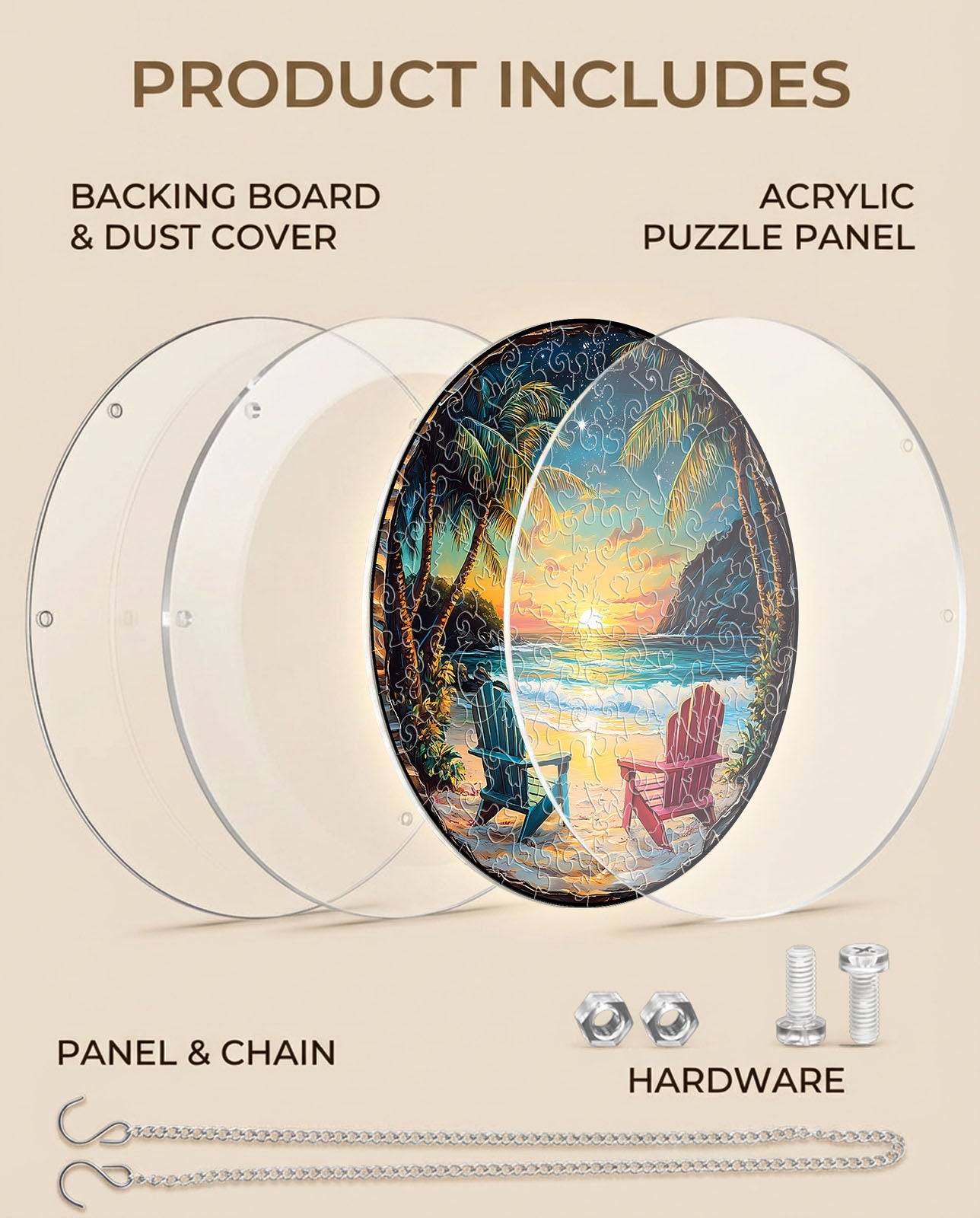 💥May Grand Sale|Up to 60% Off💥Acrylic Jigsaw Puzzle Suncatcher - Tropical Sunset