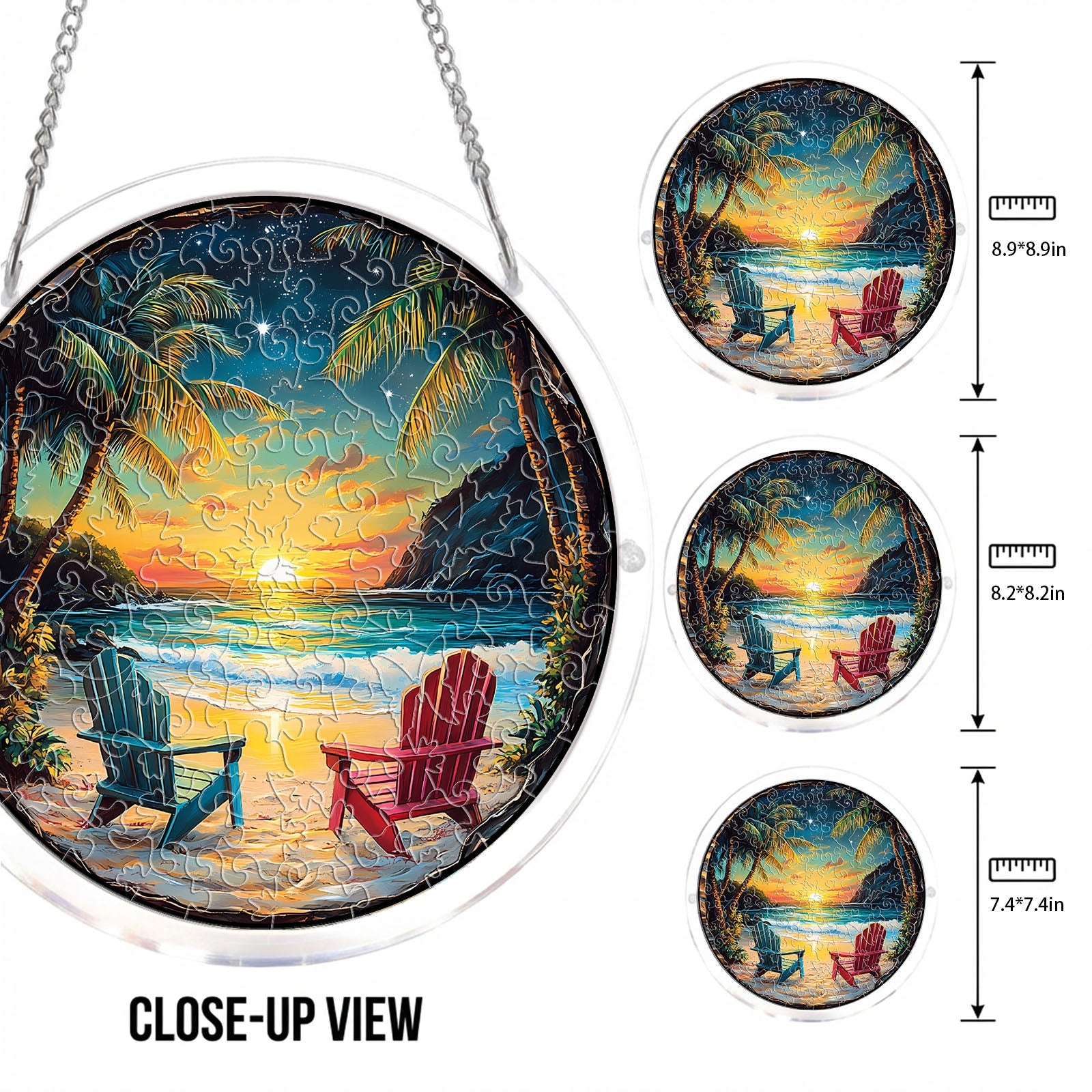 💥May Grand Sale|Up to 60% Off💥Acrylic Jigsaw Puzzle Suncatcher - Tropical Sunset