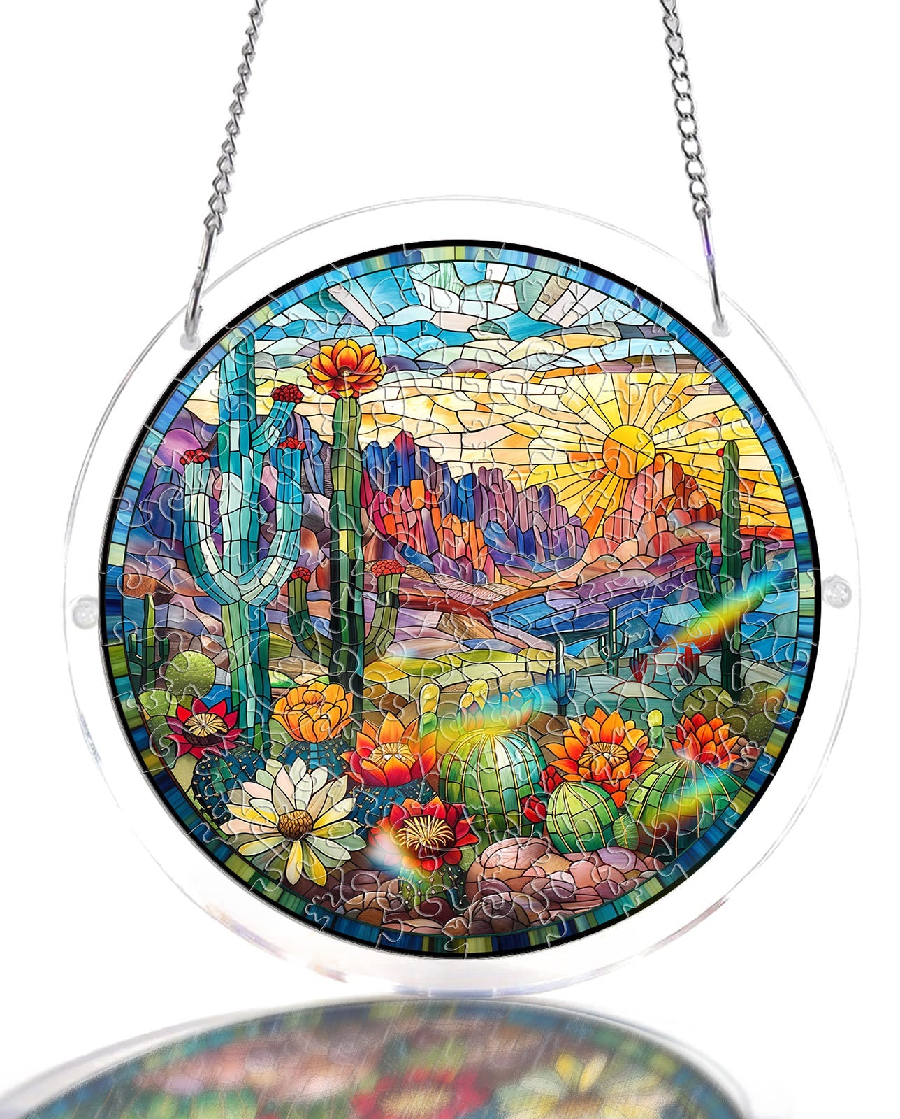 💥May Grand Sale|Up to 60% Off💥Acrylic Jigsaw Puzzle Suncatcher - Desert Sunrise