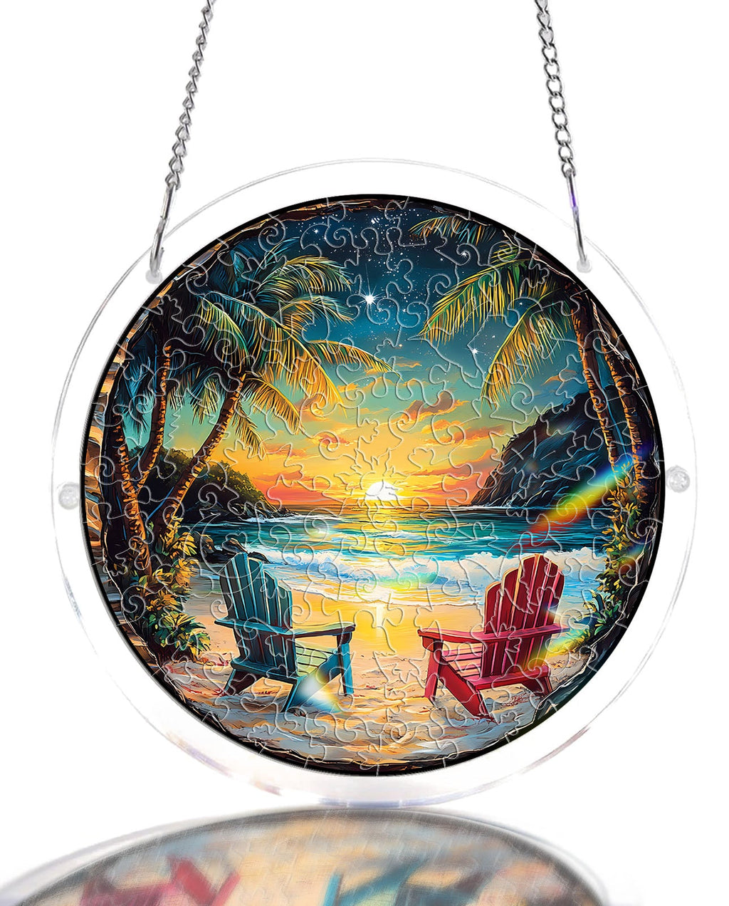 💥May Grand Sale|Up to 60% Off💥Acrylic Jigsaw Puzzle Suncatcher - Tropical Sunset