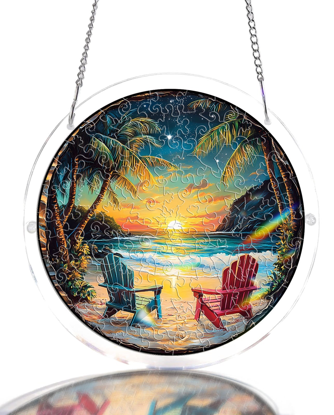 💥May Grand Sale|Up to 60% Off💥Acrylic Jigsaw Puzzle Suncatcher - Tropical Sunset