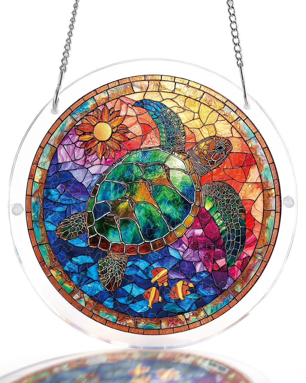 💥May Grand Sale|Up to 60% Off💥Stained Glass Sea Turtle Light Suncatcher-Acrylic Window Art