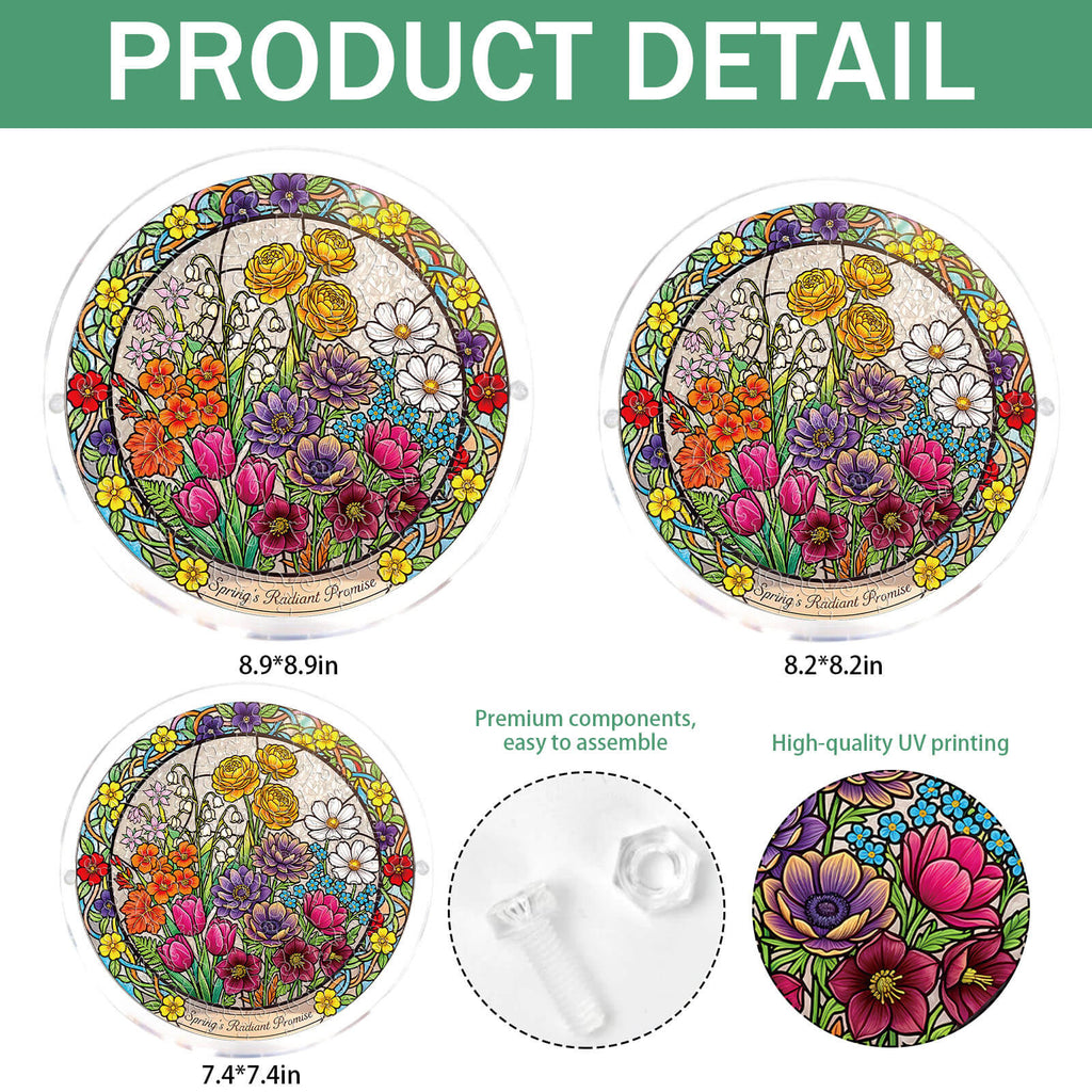 💥May Grand Sale|Up to 60% Off💥Acrylic Jigsaw Puzzle Suncatcher - Spring Blossoms