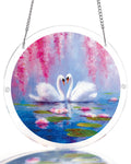💥May Grand Sale|Up to 60% Off💥Swans in Blossom Lake Light Suncatcher-Acrylic Window Art