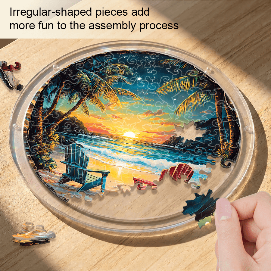 💥May Grand Sale|Up to 60% Off💥Acrylic Jigsaw Puzzle Suncatcher - Tropical Sunset