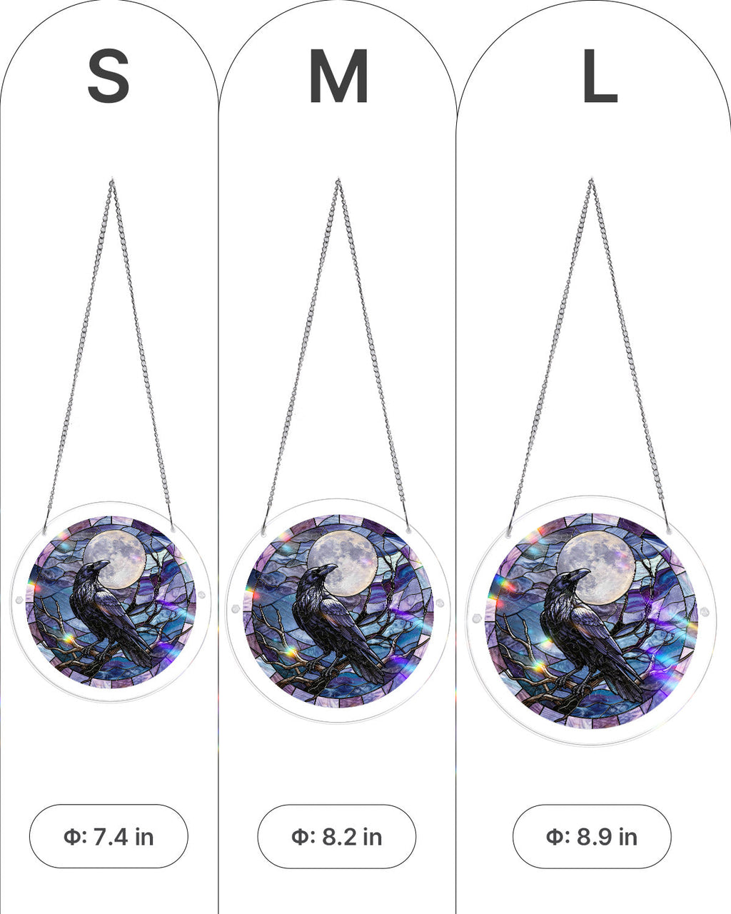💥May Grand Sale|Up to 60% Off💥Moonlit Raven Light Suncatcher-Acrylic Window Art