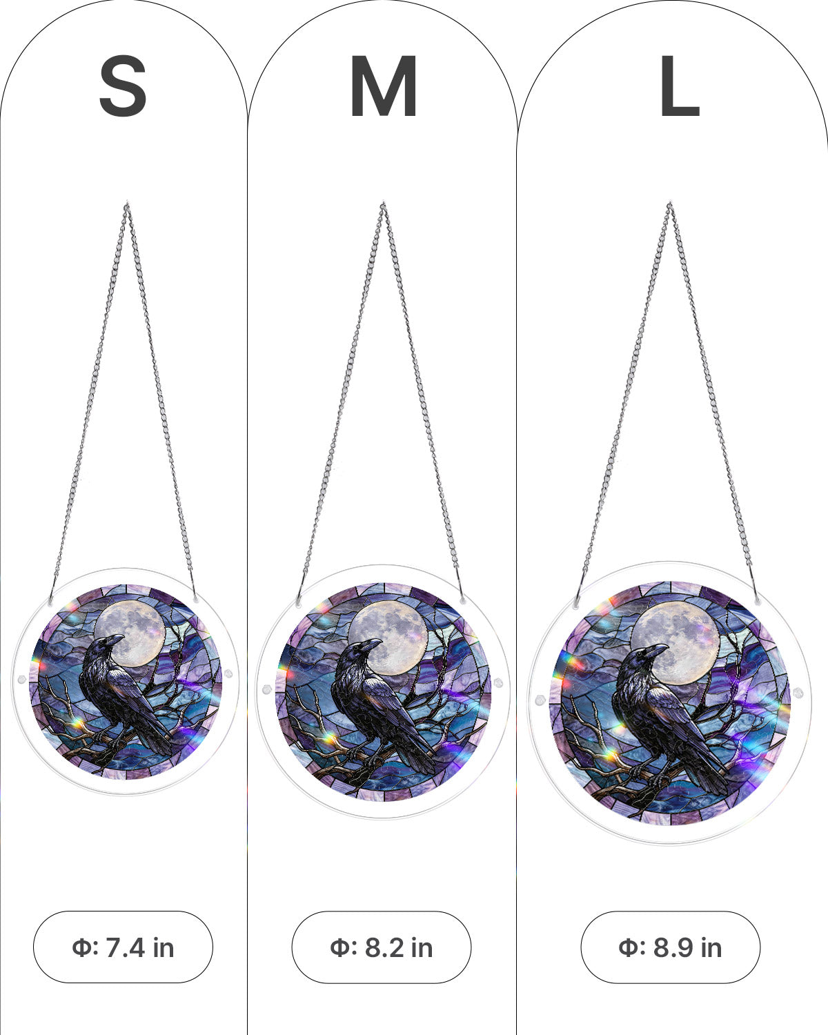 💥May Grand Sale|Up to 60% Off💥Moonlit Raven Light Suncatcher-Acrylic Window Art