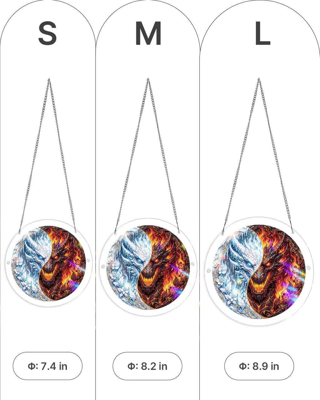 💥May Grand Sale|Up to 60% Off💥Twin Dragon Realm Light Suncatcher-Acrylic Window Art