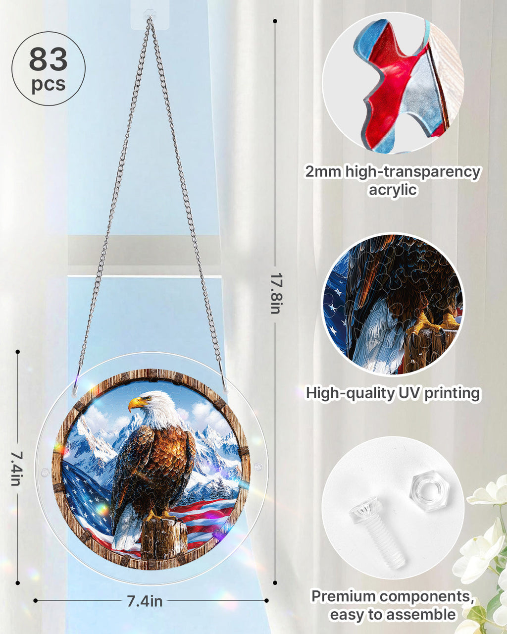 💥May Grand Sale|Up to 60% Off💥Wings of Freedom Light Suncatcher-Acrylic Window Art