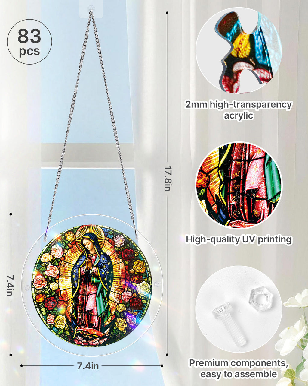 💥May Grand Sale|Up to 60% Off💥Light of Prayer Light Suncatcher-Acrylic Window Art