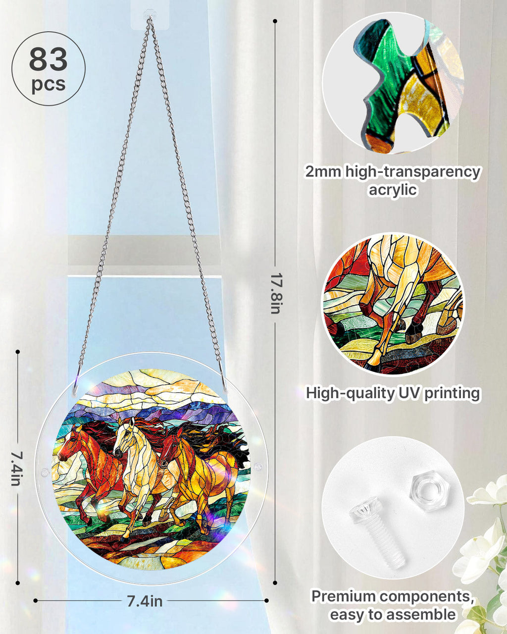 💥May Grand Sale|Up to 60% Off💥Wild Gallop Light Suncatcher-Acrylic Window Art
