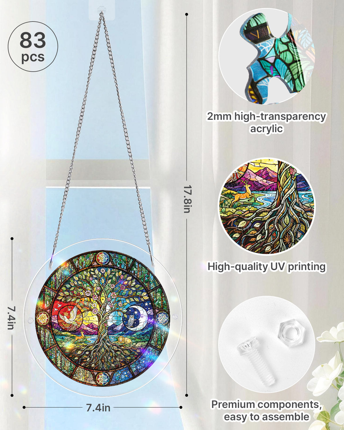 💥May Grand Sale|Up to 60% Off💥Tree of Day and Night Light Suncatcher-Acrylic Window Art