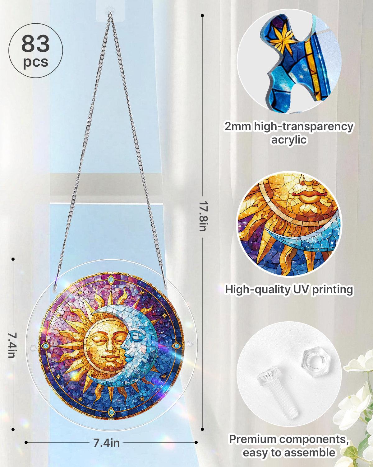 💥May Grand Sale|Up to 60% Off💥Sun and Moon in Harmony Light Suncatcher-Acrylic Window Art