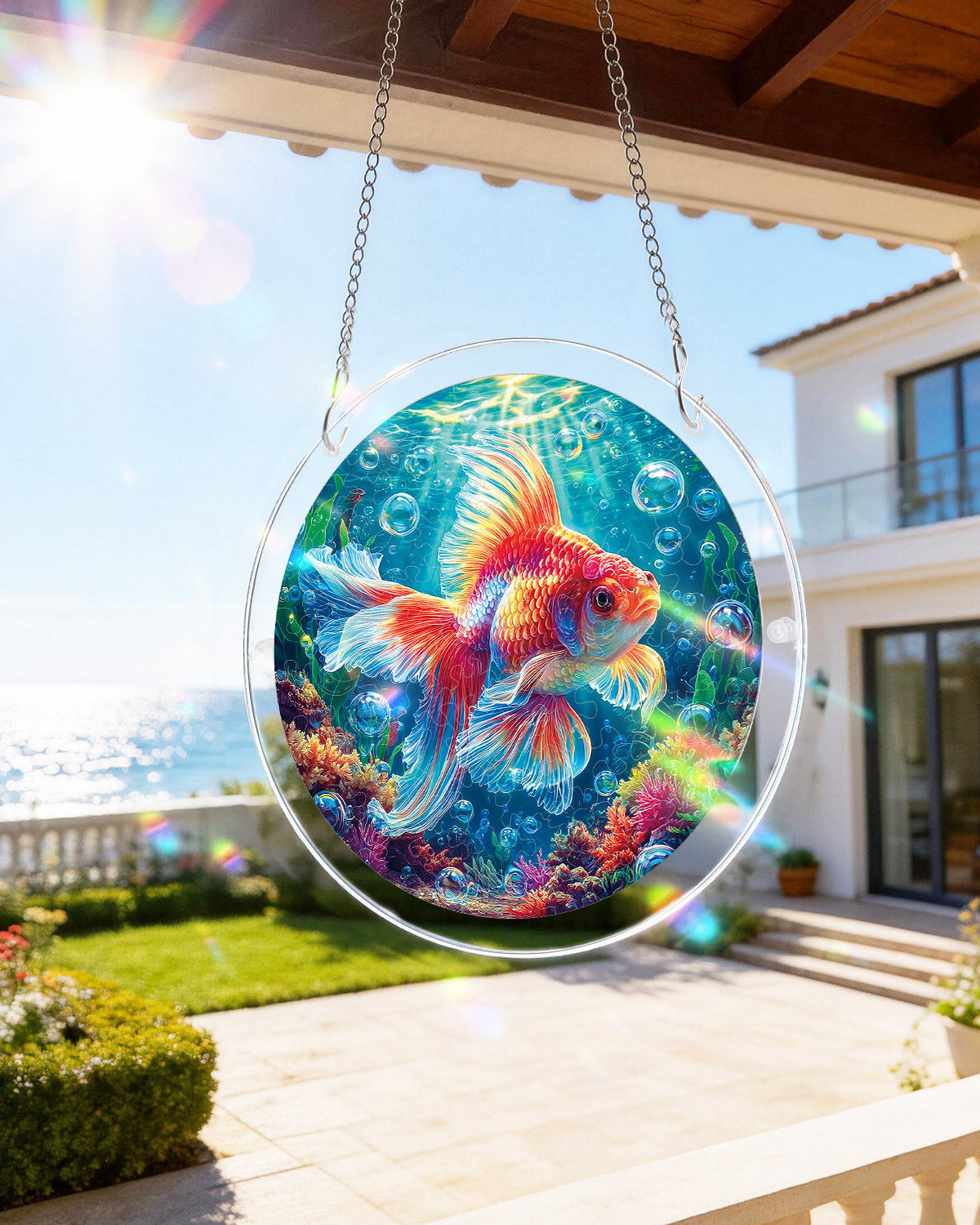 💥May Grand Sale|Up to 60% Off💥Starflame Goldfish Light Suncatcher-Acrylic Window Art