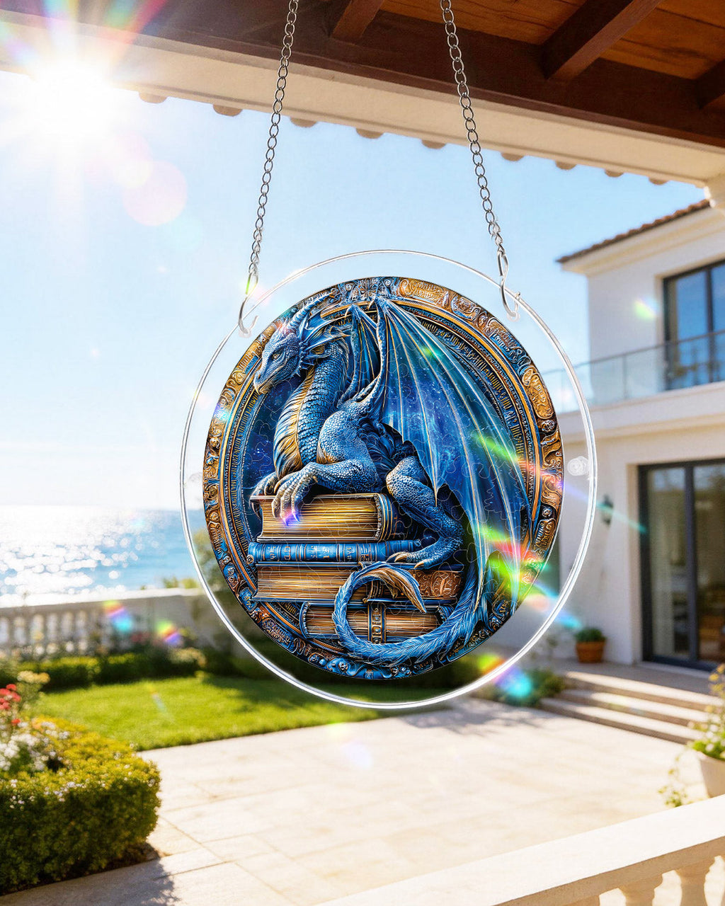 💥May Grand Sale|Up to 60% Off💥Dragon Realm Library Light Suncatcher-Acrylic Window Art