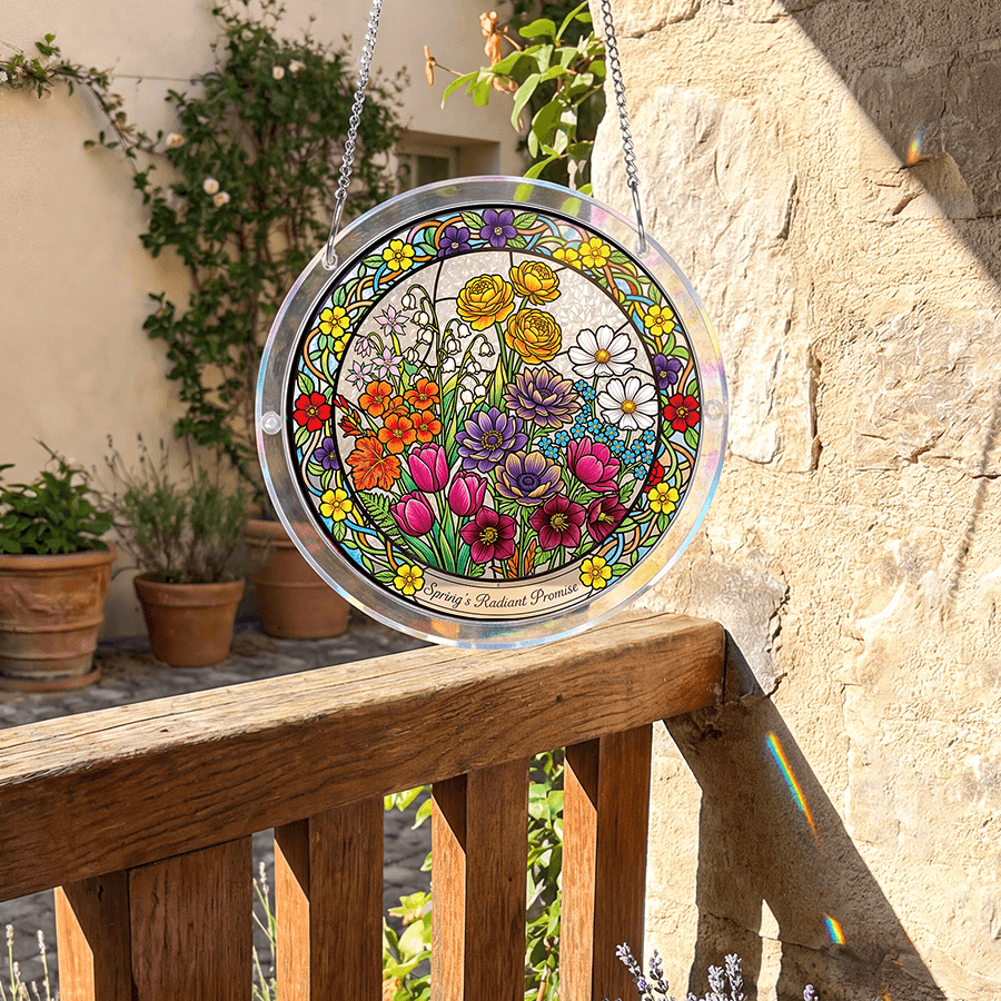 💥May Grand Sale|Up to 60% Off💥Acrylic Jigsaw Puzzle Suncatcher - Spring Blossoms