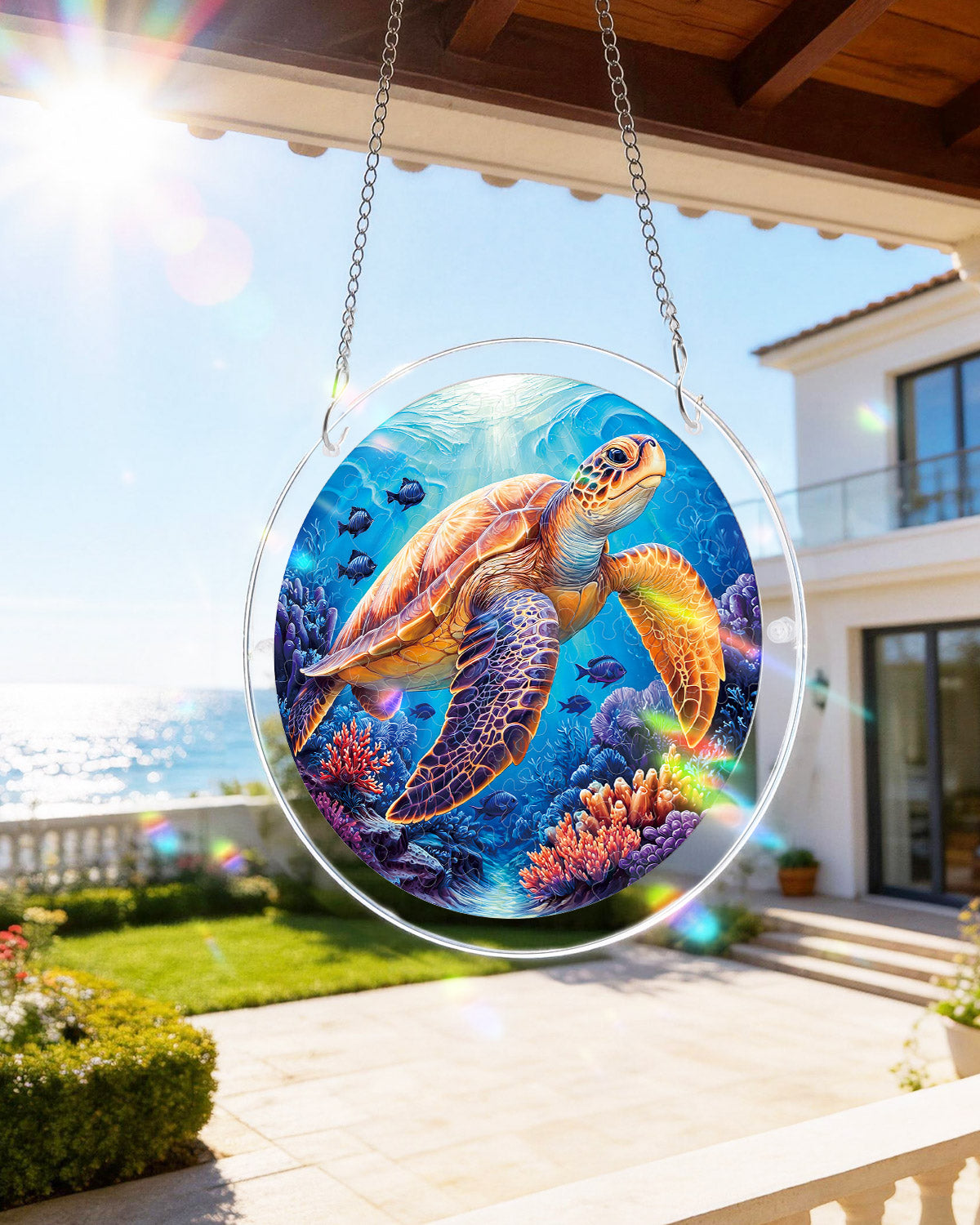 💥May Grand Sale|Up to 60% Off💥Starsea Turtle Light Suncatcher-Acrylic Window Art