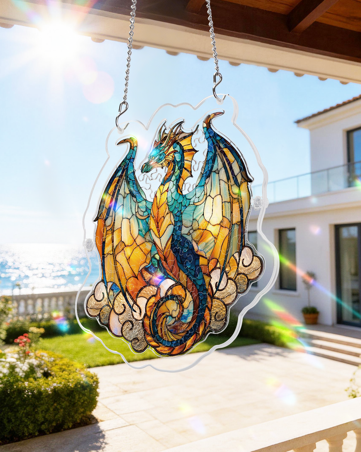 💥May Grand Sale|Up to 60% Off💥Oceanfire Dragon Light Suncatcher-Acrylic Window Art