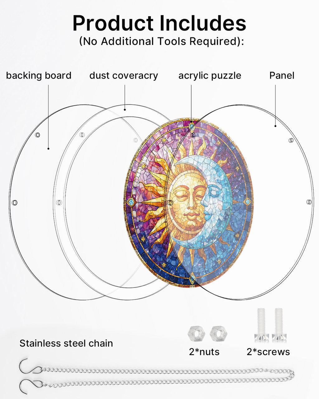 💥May Grand Sale|Up to 60% Off💥Sun and Moon in Harmony Light Suncatcher-Acrylic Window Art