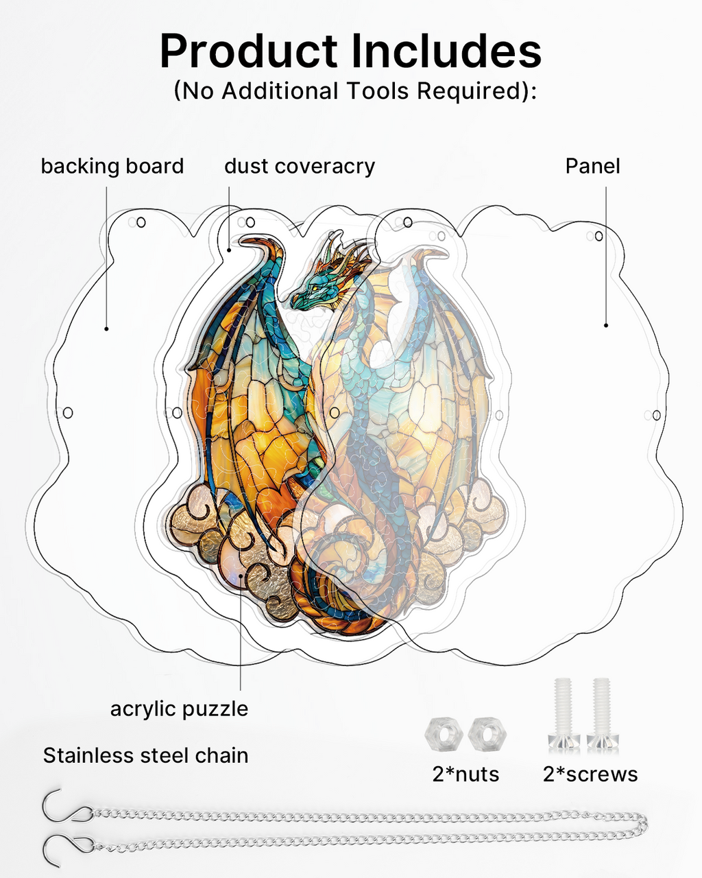 💥May Grand Sale|Up to 60% Off💥Oceanfire Dragon Light Suncatcher-Acrylic Window Art