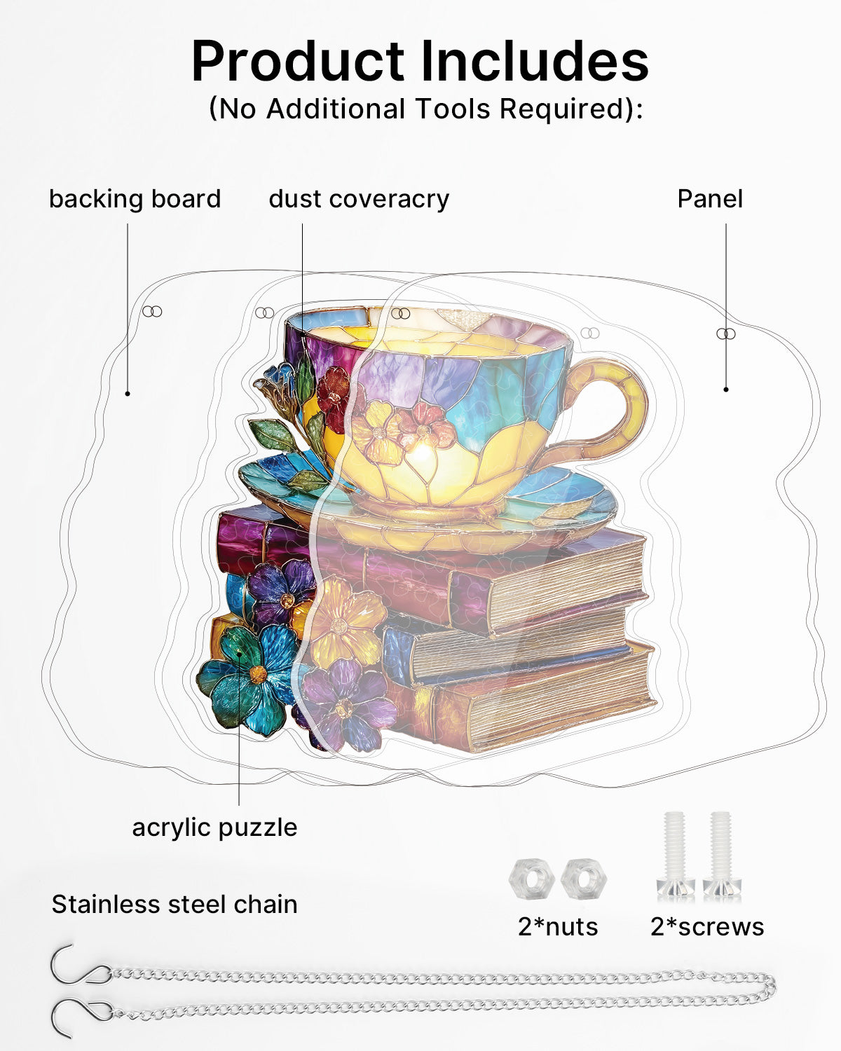 💥May Grand Sale|Up to 60% Off💥Radiant Bloom Teacup Light Suncatcher-Acrylic Window Art