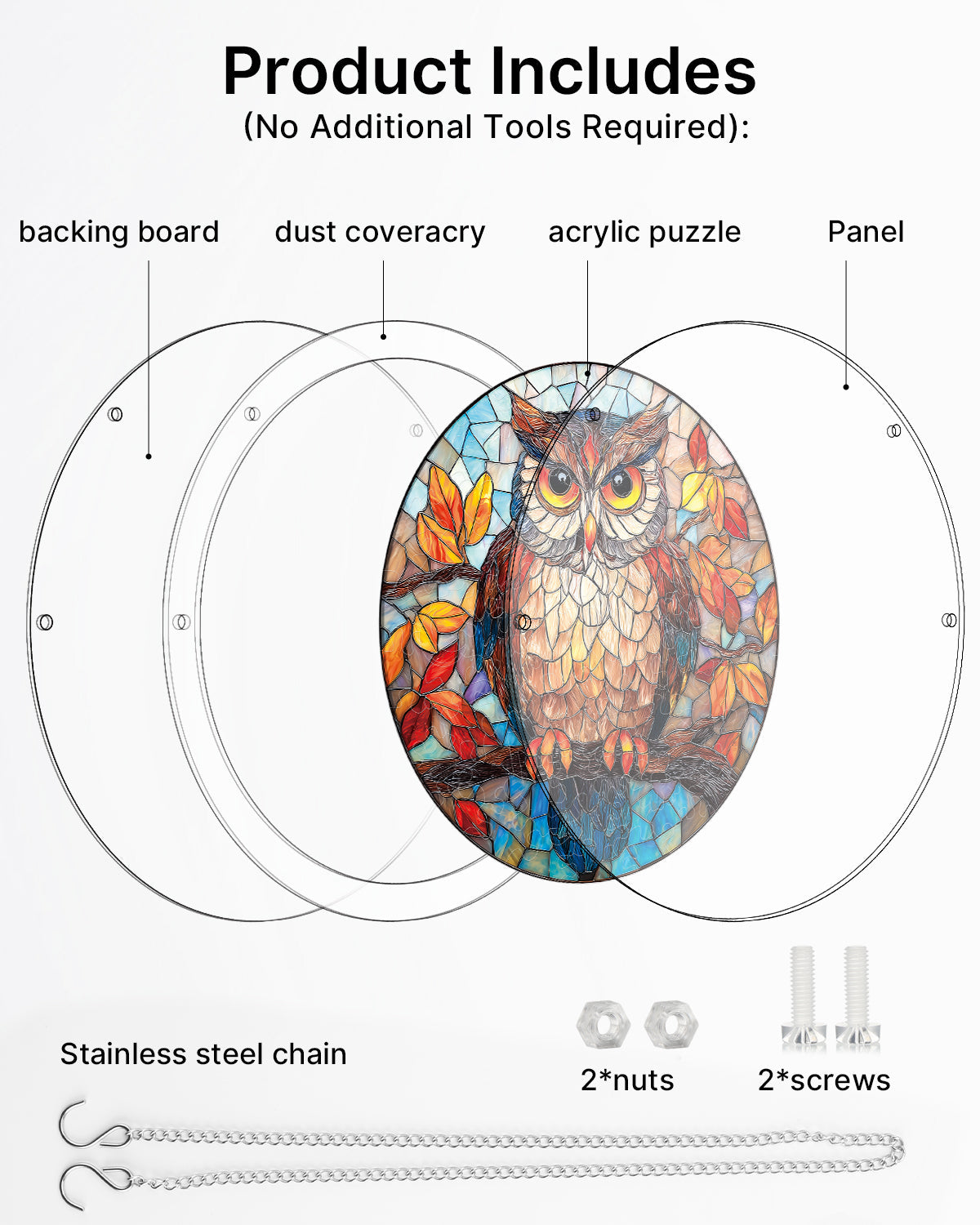 💥May Grand Sale|Up to 60% Off💥Autumn Owl Light Suncatcher-Acrylic Window Art