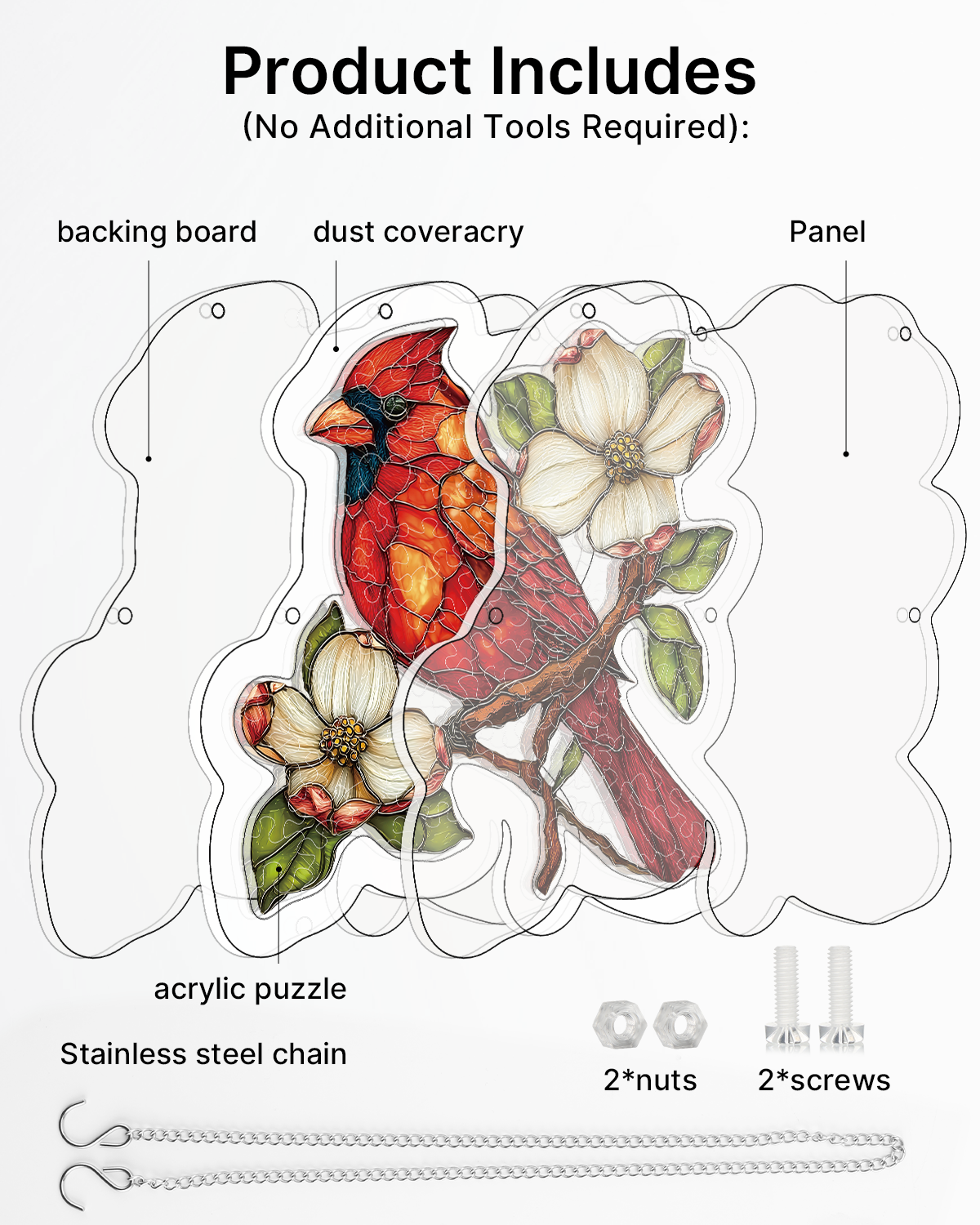 💥May Grand Sale|Up to 60% Off💥Magnolia Cardinal Light Suncatcher-Acrylic Window Art