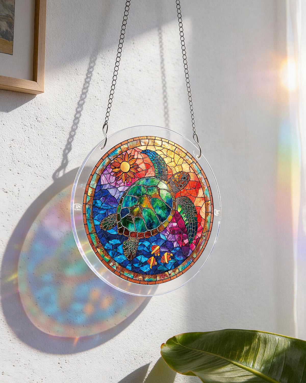 💥May Grand Sale|Up to 60% Off💥Stained Glass Sea Turtle Light Suncatcher-Acrylic Window Art
