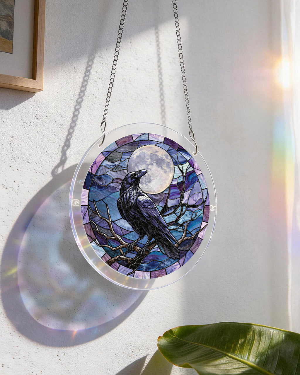 💥May Grand Sale|Up to 60% Off💥Moonlit Raven Light Suncatcher-Acrylic Window Art